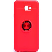 ZM Store Galaxy J4 Plus Uyumlu Kılıf Yüzük Standlı Pürüzsüz ve Soft Yüzey Ravel Kapak