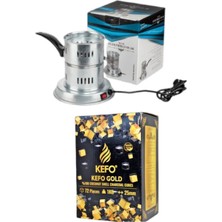 luxurianthome Kefo Galvaniz Elektrikli Nargile Köz (Kömür) Yakma Makinası / Ocağı + 1kg Nargile Kömürü