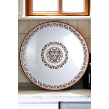 İnci Emaye Inci Emaye 70 No Kırmızı Kenar Emaye Sini Sunum Tepsisi ~68 cm Kalınlık:1mm