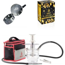 luxurianthome Nargile Kefo 3lü Set - Kefo Trip Paslanmaz Çelik Gövde Nargile Magma Közlük Gold Kömür