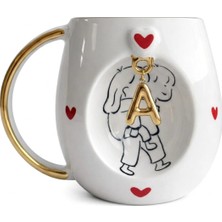 BSK Ceramics Handmade Carry My Love Harfli Porselen Kupa A Harfi