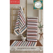 Çizgi Desenli El & Yüz Havlusu %100 Pamuk (Adet)