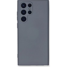 Vintessy Samsung Galaxy S22 Ultra Kılıf Nano Içi Kadife Silikon - Gri
