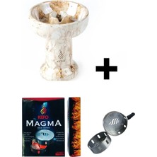 luxurianthome Kefo Sarı Rock Star Lüle + Kefo Magma Nargile Lotus Közlük Cezve