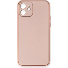Vintessy Apple Iphone 12 Kılıf Coco Deri Silikon Kapak - Pembe
