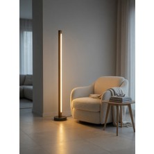 Sima Avize Modern Ahşap LED Lambader | Kumandalı 3 Renk | El Yapımı 145 cm Ceviz