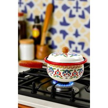 İnci Emaye Inci Emaye 20 No 1.7l Emaye Tencere Kapaklı, Servis, Yemek Kamp, Piknik, Çeyiz Kırmızı Çırağan