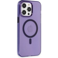 Vintessy Apple Iphone 14 Pro Max Kılıf Tron Şeffaf Magsafe Kapak - Derin Mor