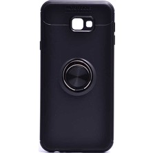 ZM Store Galaxy J4 Plus Uyumlu Kılıf Yüzük Standlı Pürüzsüz ve Soft Yüzey Ravel Kapak