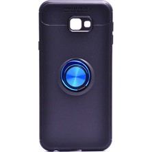 ZM Store Galaxy J4 Plus Uyumlu Kılıf Yüzük Standlı Pürüzsüz ve Soft Yüzey Ravel Kapak