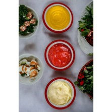 İnci Emaye Inci Emaye 3 Parça 10CM Emaye Konik Tabak Set, Kahvaltı Tabağı, Çeyizlik, Hediye Kırmızı