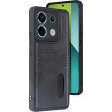 Vintessy Xiaomi Redmi Note 13 Pro 4g Kılıf Sara Kartvizitli Deri Kılıf - Siyah