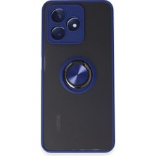 Vintessy Realme C53 Kılıf Montreal Yüzüklü Silikon Kapak - Lacivert