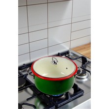 İnci Emaye Inci Emaye 26 No 5, 5l Emaye Tencere, Servis, Yemek Kamp, Piknik, Çeyiz Yeşil