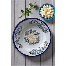 İnci Emaye Inci Emaye 24 No Emaye Yemek Tabak, Servis, Yemek Kamp, Piknik, Çeyiz 24 cm - Lacivert Mavi Menekşe