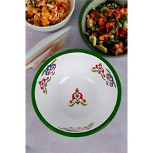 İnci Emaye Inci Emaye 13 No Emaye Kase, Tabak, Çukur Tabak, Çorba Kase, Mama Tabağı 13 cm Yeşil Çırağan