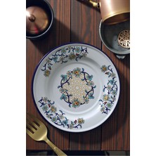 İnci Emaye Inci Emaye 30 No 30 cm Emaye Yemek Tabağı Tabak Servis Yemek Kamp ve Piknik, Çeyiz - Lacivert Mavi Menekşe