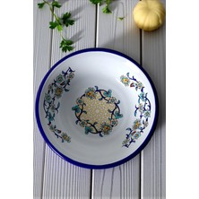 İnci Emaye Inci Emaye 24 cm Emaye Kase, Çukur Tabak, Salata Tabak, Cips Tabak Lacivert Mavi Menekşe