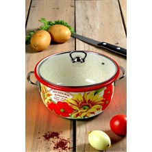 İnci Emaye Inci Emaye 26 No 5, 5 L Emaye Tencere, Servis, Yemek Kamp, Piknik, Çeyiz Kırmızı