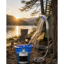 Demrion Portatif Kamp Duşu Su Çekme Motorlu Açık Alan Duş Sistemi