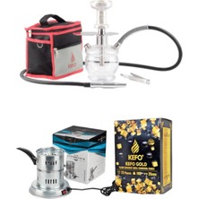 luxurianthome Kefo Trip Nargile Takımı+ 1 Kg+Galvaniz Elektrikli Nargile Ocağı
