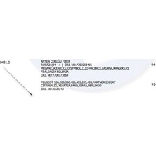 Ünüvar Anten Çubuğu Fiber Renault R19- R21(94 ->) Megane Scenıc Clıo Symbol C (1 Ad )