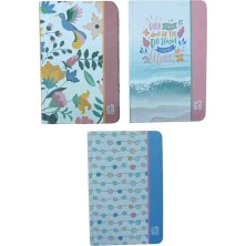 Gıpta Eco Cep Ajandası Not Defteri - 9X14 cm 80 Yp Çizgili Çiçek Kuş Kalp Desenli ( 1 Adet )