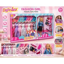 Defa Lucy Fashion Girl Bebek Seti – Elbiseli ve Aksesuarlı Oyuncak Bebek Seti