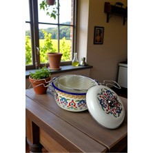 İnci Emaye Inci Emaye 22 No 3, 3l Emaye Tencere ve Fritöz, Servis, Yemek Kamp, Piknik, Çeyiz Lacivert