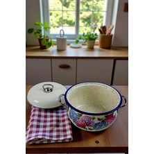 İnci Emaye Inci Emaye 22 No 3, 3l Emaye Ortanca Lavivert Tencere, Servis, Yemek Kamp, Piknik, Çeyiz Lacivert