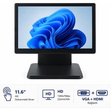Grandstarr TM116M 11.6'' HD Endüstriyel Dokunmatik Monitör - HDMI ve VGA Haberleşmeli