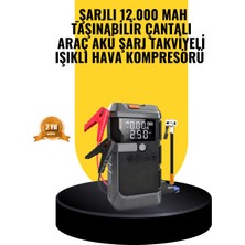 Epilons Işıklı Hava Kompresörlü Taşınabilir Akü Takviye Ünitesi