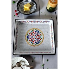 İnci Emaye Inci Emaye 34X37 No Emaye Fırın Tepsi Dikdörtgen Tepsi 37 cm Çırağan Desen