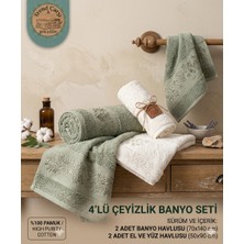 4 Lü Banyo Havlusu % 100 Pamuklu Set