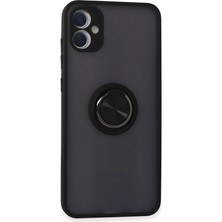 Vintessy Samsung Galaxy A05 Kılıf Montreal Yüzüklü Silikon Kapak - Siyah