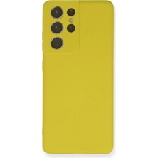 Vintessy Samsung Galaxy S21 Ultra Kılıf Nano Içi Kadife Silikon - Sarı