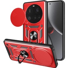 Vintessy Xiaomi Mi 15 Ultra Kılıf Pars Lens Yüzüklü Silikon - Kırmızı