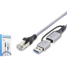 Skygo Usb 3.0 & Type-C Gigabit Ethernet Adaptör - Gri HDX7876