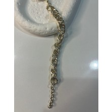 Hüma Butik Gold Kaplama Çelik Çift Sıra Dokulu Burgu Zincir Bileklik