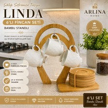 Paçi Linda Bambulu Porselen Askılı Kahve Fincanı 6 Kişilik