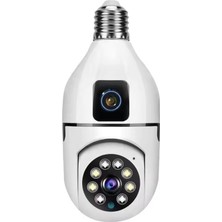 Azurtech Çift Kameralı Full Hd Ampule Takılabilir Kablosuz Uzaktan Izleme Wifi Güvenlik Kamerası