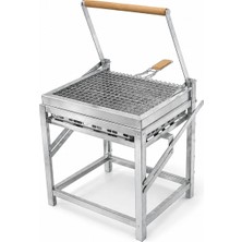 Steel Fire Isı Ayarlı Kömürlü Mangal Bbq | Tek Hamlede Çevrilebilir Izgara | Bahçe Balkon Kamp Piknik Mangalı