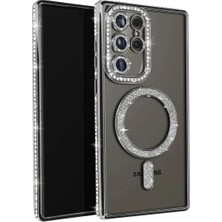 Vintessy Samsung Galaxy S25 Ultra Kılıf Joke Simli Magneticsafe Kılıf - Siyah