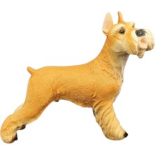 Tufy Toys Açık Kahve Schauzer Köpek Figürü-Model Hayvan Oyuncak