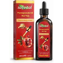 Safvital Nar Yağı 100 ml Soğuk Sıkım Saf Bitkisel Yağ Cilt Saç Bakım Nemlendirici Parlaklık Etkili Doğal