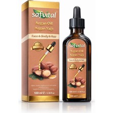 Safvital Argan Yağı 100 ml Soğuk Sıkım Yüz Saç Vücut Bakım Nemlendirici Doğal Parlaklık Etkili