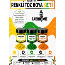 Fabrikone 3'lü Set Premium Parafin Soya Wax Toz Mum Boyası Hobi Seti - 10 cc (Sarı, Yeşil, Turuncu) BKFAB3SRYT10G