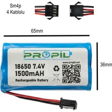 Propil 7.4V 18650 Li-Ion 1500 Mah SM4P Soketli Oyuncak Pili