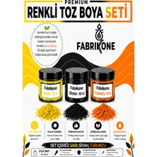 Fabrikone 3'lü Set Premium Parafin Soya Wax Toz Mum Boyası Hobi Seti - 10 cc (Sarı, Siyah, Turuncu) BKFAB3SRST10G
