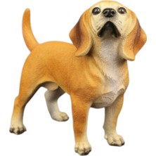 Tufy Toys Açık Kahve Beagle Köpek Figürü- Model Hayvan Oyuncak